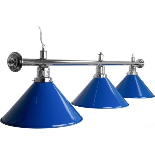 Lampa bilardowa Blue Light, 3 klosze, niebieska, Ø 35 cm, 150 cm
