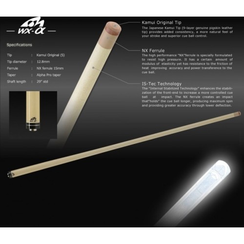 Cue Shaft, Pool, Mezz WX-Alpha, Wavy Joint