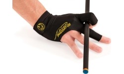 Billiard Glove, Predator Second Skin, 3-Finger, black-yellow, to wear on right hand, XXS