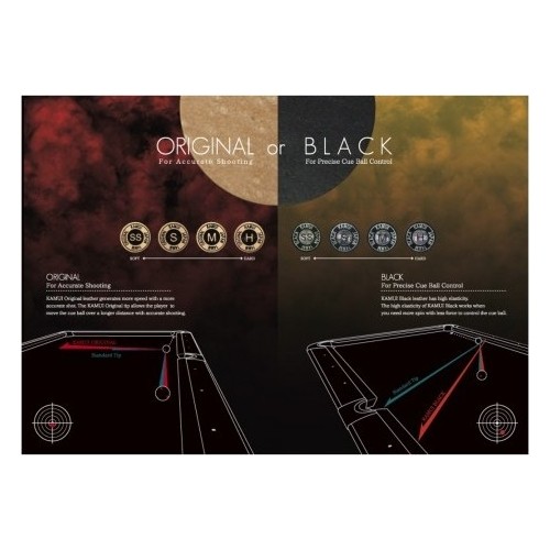 Skórka do kija Kamui Clear Black, 14 mm, super miękka (SS), 8 warstw