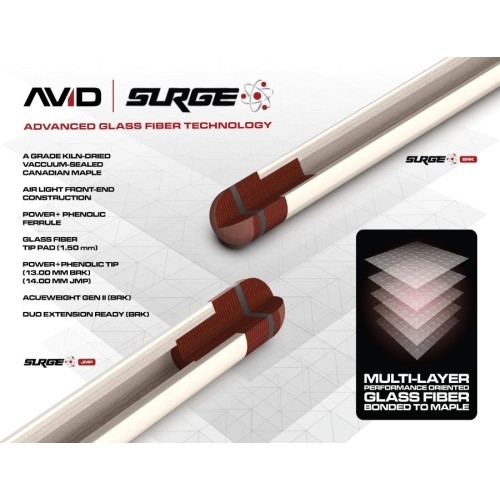 Billiard Cue, Pool, Cuetec Avid Surge Jump, gold, 3/8x14