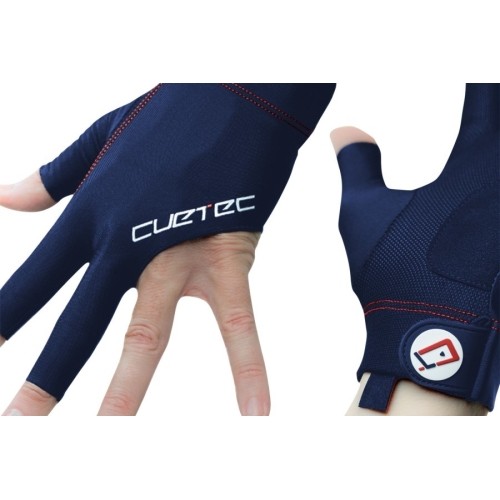 Rękawica bilardowa Cuetec Axis, 3-palcowa, granatowo-czerwona, S