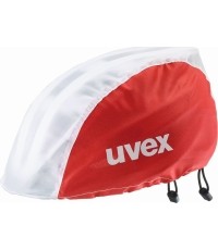 Pokrowiec przeciwdeszczowy na kask Uvex Bike, czerwono-biały
