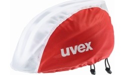 Pokrowiec przeciwdeszczowy na kask Uvex Bike, czerwono-biały
