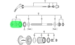 Stożek, podkładka i nakrętka do piasty Shimano HB-M590