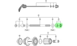 Stożek i nakrętka do tylnej piasty Shimano FH-RM35
