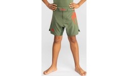 Venum Light Kids Fightshorts - Army Green/Orange