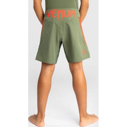 Venum Light Kids Fightshorts - Army Green/Orange