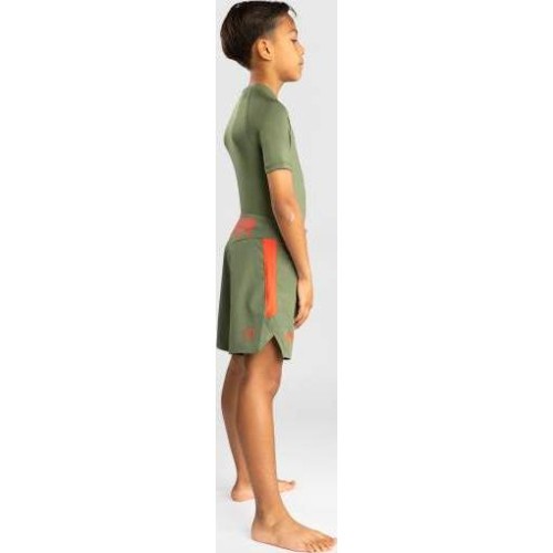 Venum Light Kids Fightshorts - Army Green/Orange