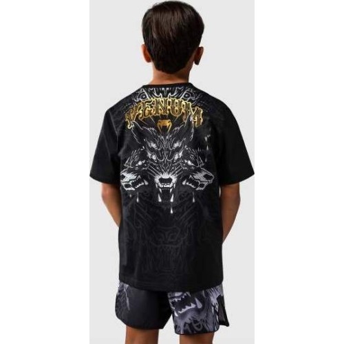 Venum Wolf Atak Kids T-Shirt - Black/Grey