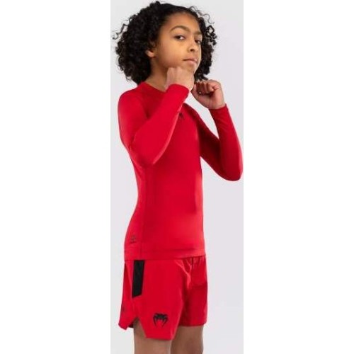 Venum Contender Kids Rashguards Long Sleeves - Cherry Red