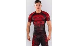 Venum Wolf Atak Short Sleeve Rashguard - Black/Red