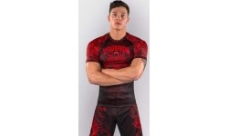 Venum Wolf Atak Short Sleeve Rashguard - Black/Red