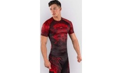 Venum Wolf Atak Short Sleeve Rashguard - Black/Red