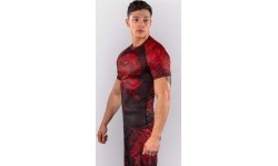 Venum Wolf Atak Short Sleeve Rashguard - Black/Red