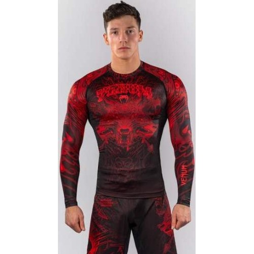 Venum Wolf Atak Long Sleeve Rashguard - Black/Red