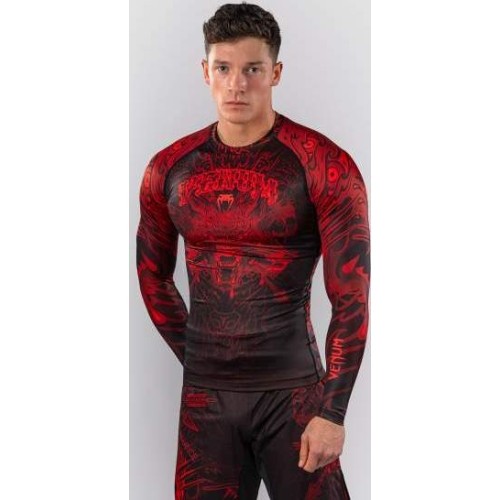 Venum Wolf Atak Long Sleeve Rashguard - Black/Red
