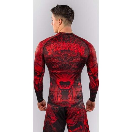 Venum Wolf Atak Long Sleeve Rashguard - Black/Red