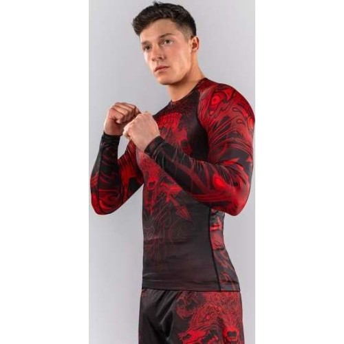 Venum Wolf Atak Long Sleeve Rashguard - Black/Red