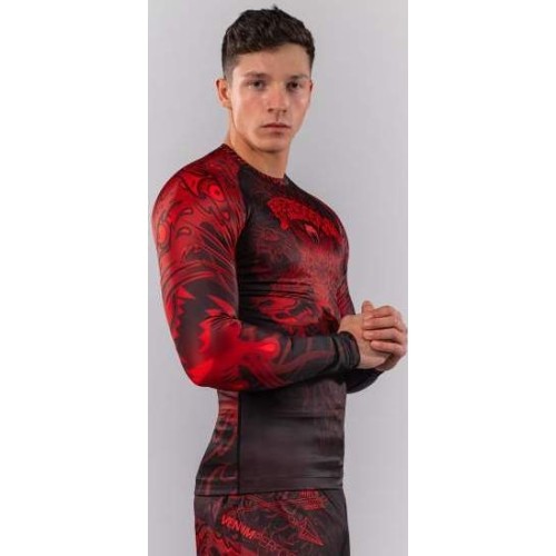 Venum Wolf Atak Long Sleeve Rashguard - Black/Red