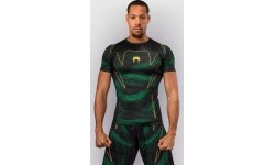 Venum Matupa Short Sleeve Rashguard - Black/Green/Gold