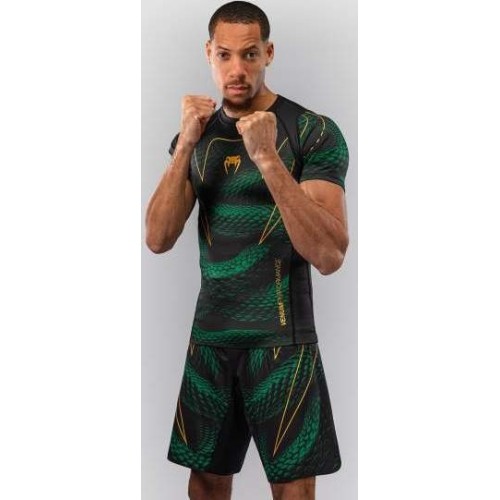 Venum Matupa Short Sleeve Rashguard - Black/Green/Gold