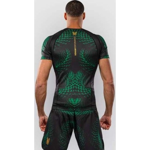 Venum Matupa Short Sleeve Rashguard - Black/Green/Gold