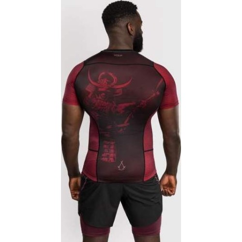 Venum x Assassin’s Creed Shadows Men’s Short Sleeve Rashguard - Burgundy/Black