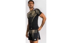 Venum Adrenaline Short Sleeve Rashguard - Black/Sand