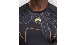 Venum Serpenti Long Sleeve Rashguard - Black/Silver/Gold