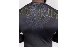 Venum Serpenti Long Sleeve Rashguard - Black/Silver/Gold