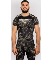 Venum Invader Short Sleeve Rashguard - Black/Sand