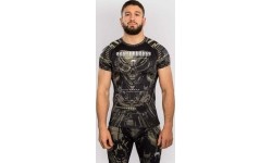 Venum Invader Short Sleeve Rashguard - Black/Sand