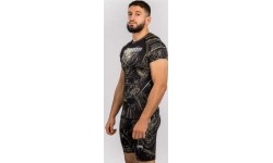 Venum Invader Short Sleeve Rashguard - Black/Sand
