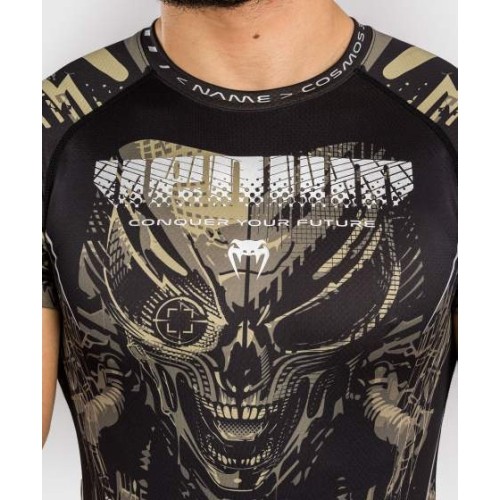 Venum Invader Short Sleeve Rashguard - Black/Sand