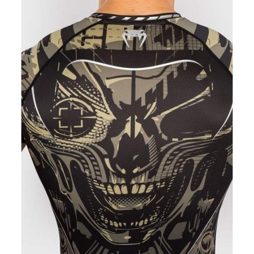 Venum Invader Short Sleeve Rashguard - Black/Sand