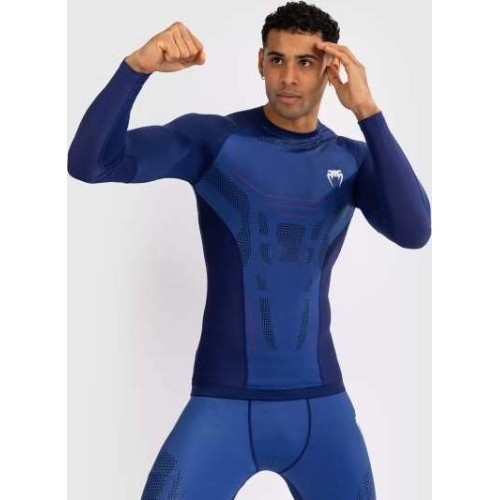 Venum Technical 3.0 Long Sleeve Rashguard - Night Blue