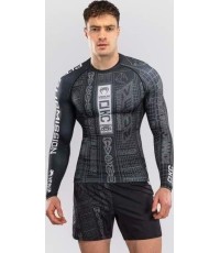 Karate Combat by Venum Long Sleeve Rashguard - Black/Grey