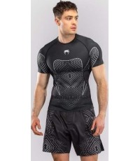 Venum Midnight Fury Short Sleeve Rashguard - Black/Grey/Silver