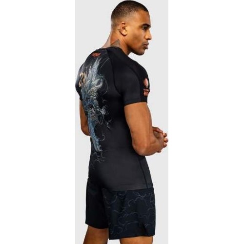 Venum Thunder Dragon Short Sleeves Rashguard - Black/Grey/Copper