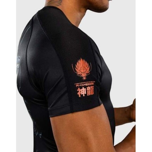 Venum Thunder Dragon Short Sleeves Rashguard - Black/Grey/Copper
