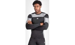 Venum Tempest Men's Long Sleeve Rashguard - Black/Grey