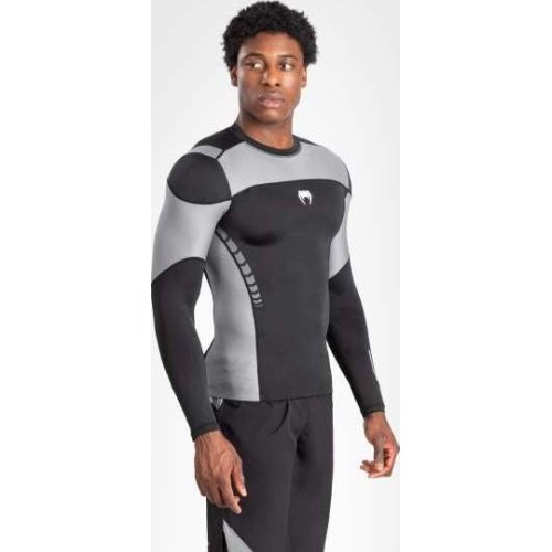 Venum Tempest Men's Long Sleeve Rashguard - Black/Grey