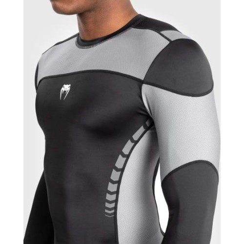 Venum Tempest Men's Long Sleeve Rashguard - Black/Grey