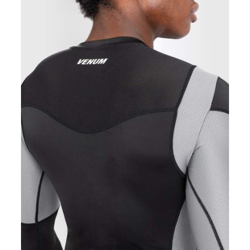 Venum Tempest Men's Long Sleeve Rashguard - Black/Grey