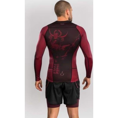 Venum x Assassin’s Creed Shadows Men’s Long Sleeve Rashguard - Burgundy/Black