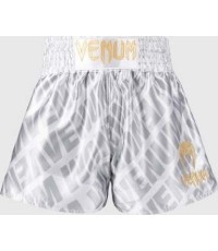 Venum Contender XT Muay Thai Shorts – White/Silver