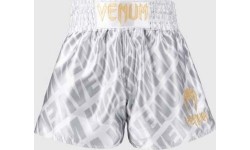 Venum Contender XT Muay Thai Shorts – White/Silver