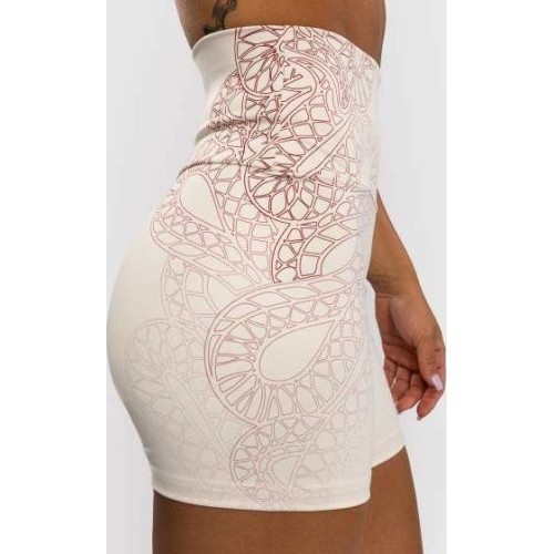 Venum Serpenti Women's Vale Tudo Shorts - Ivory/Burgundy