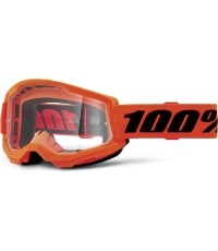 Gogle motocrossowe 100% Strata 2 New - Pomarańczowy, przezroczyste plexi